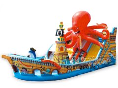 章魚(yú)奪寶充氣兒童滑梯